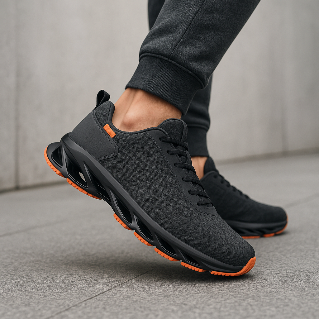 SNEAKERS SPYMAX | GRIS - ORANGE